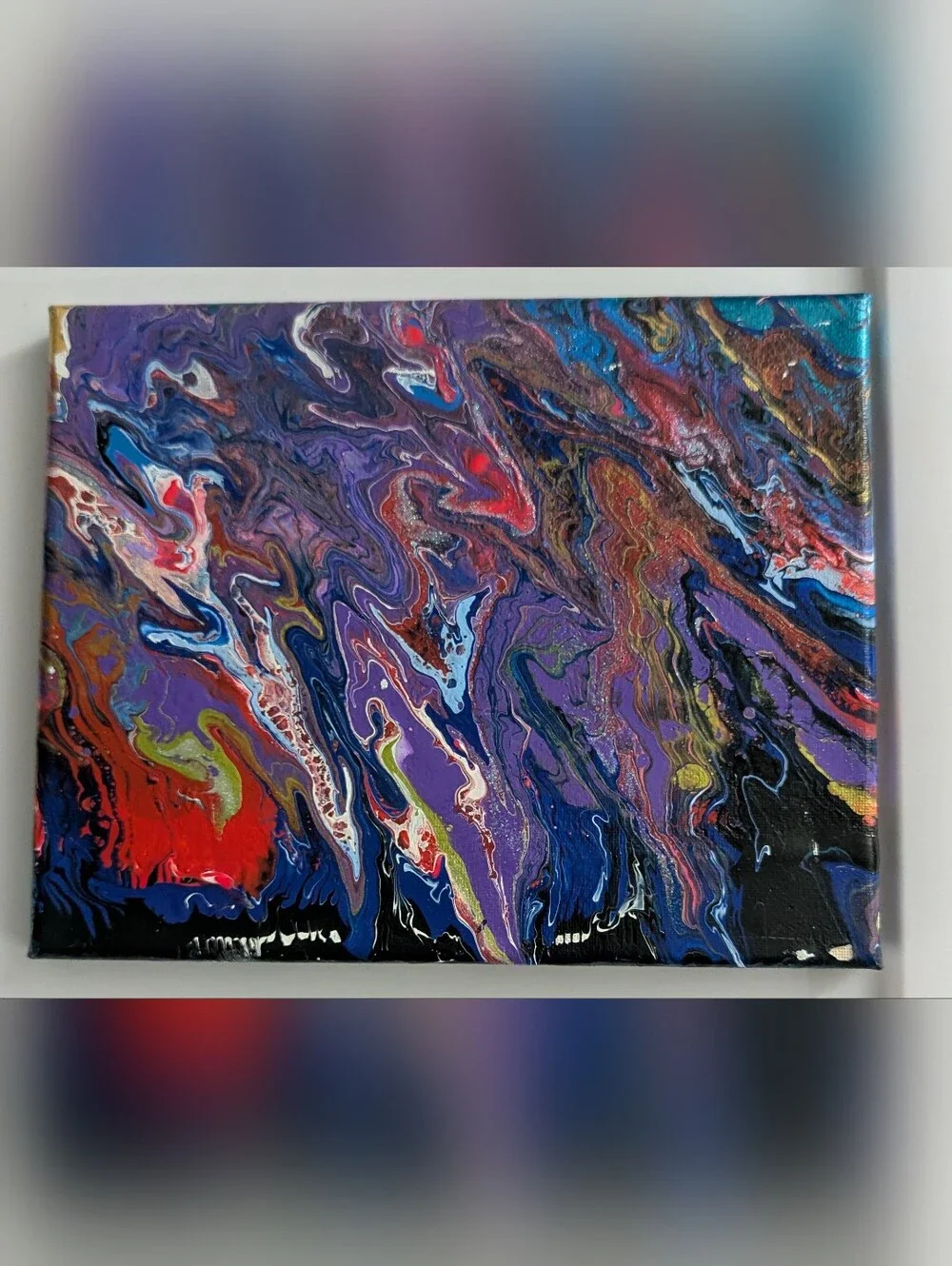 Abstract Fluid Pour Painting Purple Acrylic 8